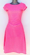 Ladies' Size XS - Polka Dots on Neon Pink